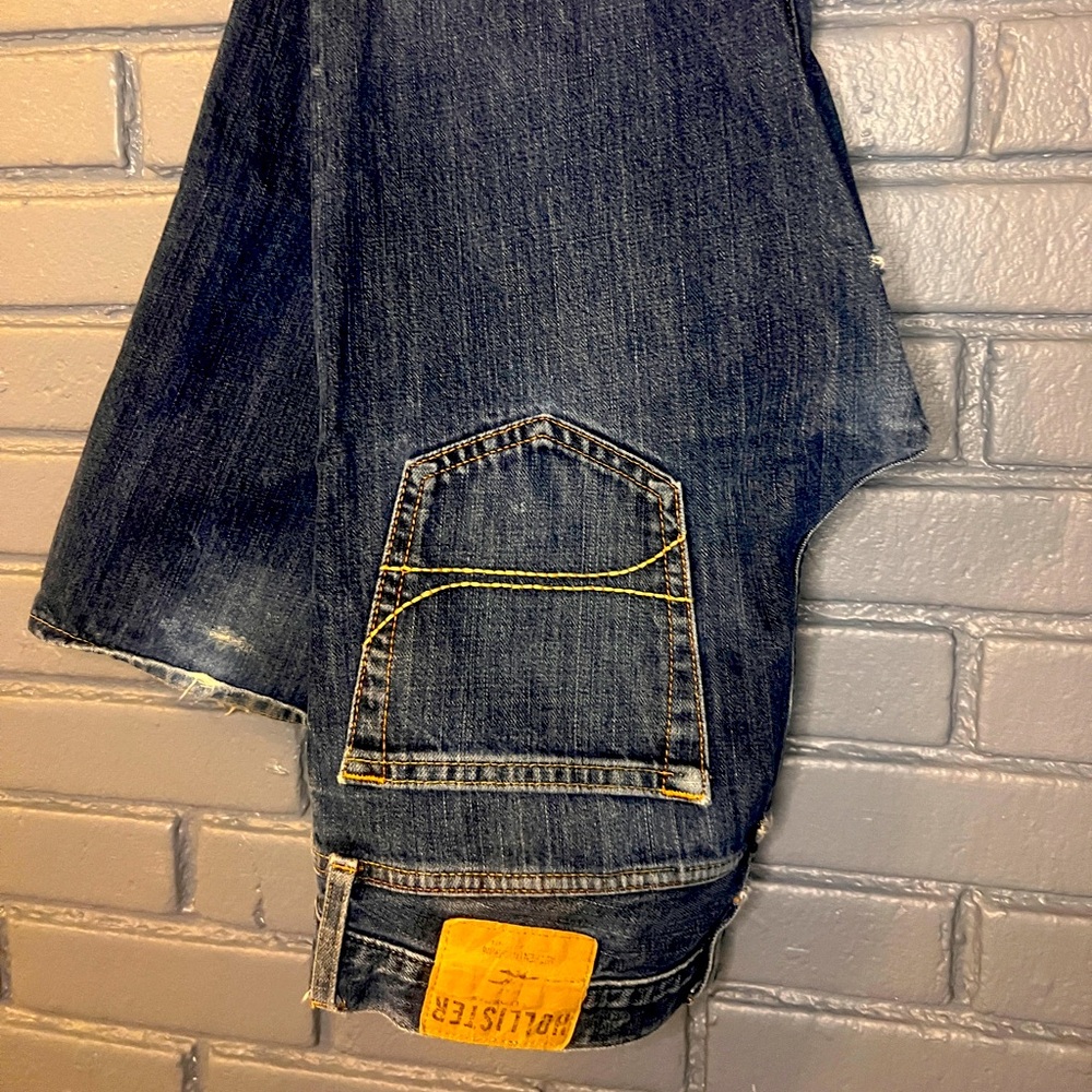 MENS HOLLISTER BUTTON FLY SLIM FIT STRAIGHT LEG JEANS sz 33x32 denim